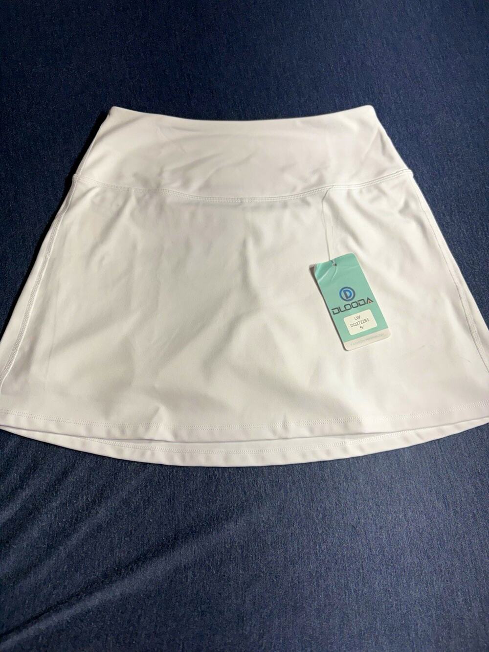 Women's White Athletic Pull-On Skort Stretch Tennis Golf S *FLAW